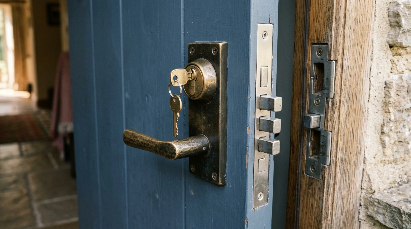 Serrure multipoints renforcée sur une porte