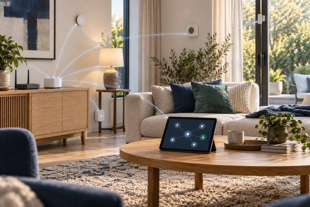 Illustration éditoriale du sujet : Maîtrisez la domotique ZigBee grâce à Zigbee2MQTT - Guide complet sur Domo-blog.fr